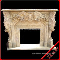 Indoor Used Fireplace Mantel,Stone Fireplace,Marble Column Fireplace Mantel